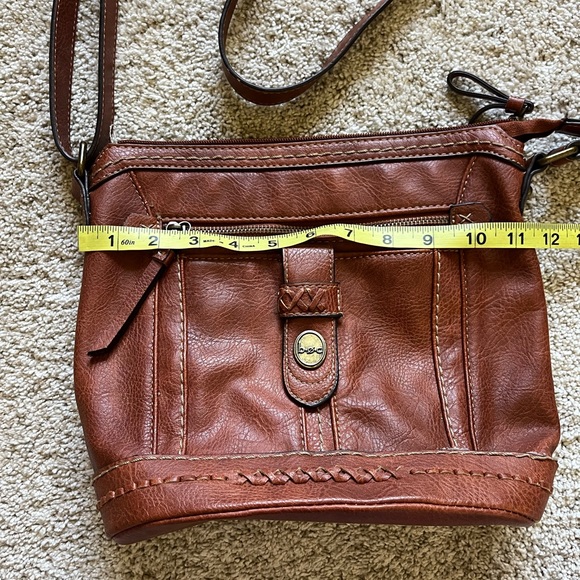BOC Crossbody Purse Shoulder Bag Brown Vegan Leather Born Concept B.O.C. *FLAW - Picture 2 of 14